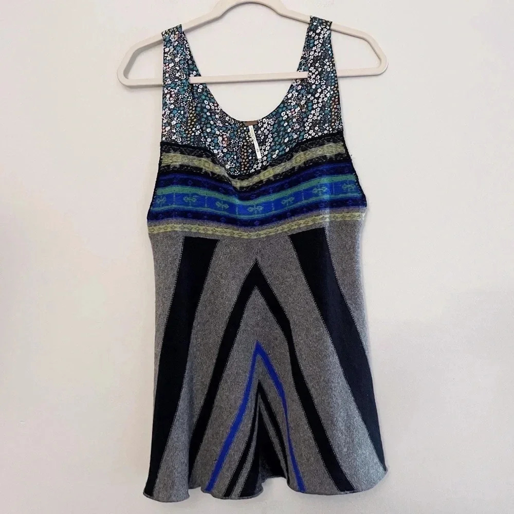 Free people wool blend bohemian tank top medium festival boho
